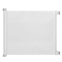 COSTWAY Barrière de Sécurité Extensible Enfant à 140CM Porte Rotative à 180° en Métal Système de Verrouillage à une Main Blanc