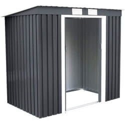 COSTWAY Abri de Jardin 276㎡ en Acier Galvanisé - 2 Portes Coulissantes - Kit de Fondation Inclus 213 x 130 x 173 CM Cabane Gris