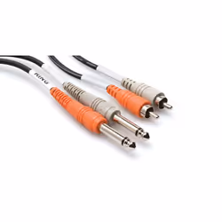 Hosa Technology CPR-203, 2 x RCA, Mâle, 2 x 6,35 mm TS, Mâle, 3 m, Noir