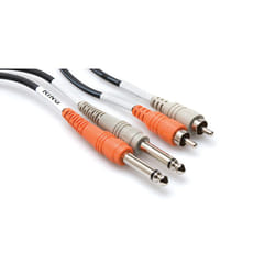 Hosa Technology CPR-203 câble audio 3 m 2 x RCA 2 x 6,35 mm TS Noir