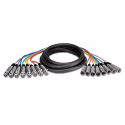 Hosa Technology XLR-803, 8 x XLR (3-pin), Femelle, 8 x XLR (3-pin), Mâle, 3 m, Multicolore