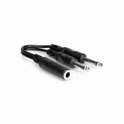 Hosa Technology 0.15m 6.35mm/2x6.35mm, 6,35 mm TS, Femelle, 2 x 6,35 mm TS, Mâle, 0,15 m, Noir