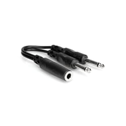 Hosa Technology 0.15m 6.35mm/2x6.35mm câble audio 0,15 m 6,35 mm TS 2 x 6,35 mm TS Noir