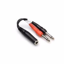 Hosa Technology YPP-136, 2 x 3.5mm, Mâle, 6,35 mm TRS, Femelle, Noir, Rouge, Blanc