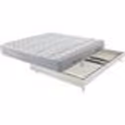 Matelas + sommier 140x190 Mousse - Maryland - Soutien ferme - Sommier démonté - Blanc