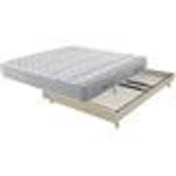 Matelas + sommier 140x190 Mousse - Maryland - Soutien ferme - Sommier démonté - Chêne