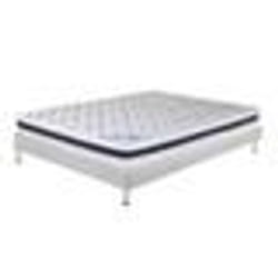 Matelas + sommier tapissier 140x190 Mousse - Melior - Soutien ferme - Blanc