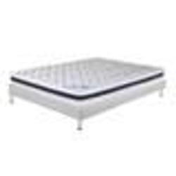 Matelas + sommier tapissier 140x200 Mousse - Melior - Soutien ferme - Blanc