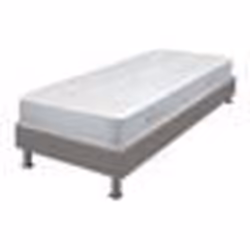 Matelas + sommier tapissier 80x200 Mousse - Melior - Soutien ferme - Simili taupe