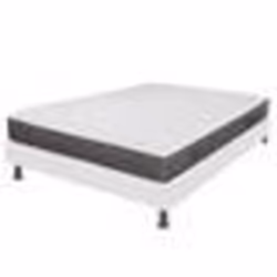 Matelas + sommier tapissier 140x190 Ressorts - Rubis - Soutien très ferme - Blanc