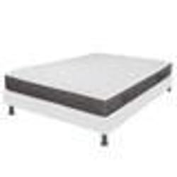 Matelas + sommier tapissier 140x190 Ressorts - Rubis - Soutien très ferme - Blanc