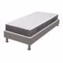 Matelas et sommier 80x190 Ressorts - Rubis - Soutien très ferme - Simili taupe