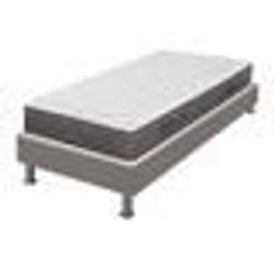 Matelas et sommier 80x190 Ressorts - Rubis - Soutien très ferme - Simili taupe