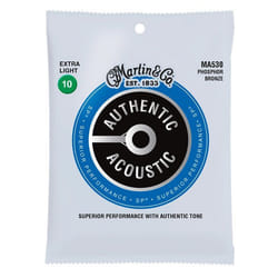 Martin MA530 - Jeu de cordes guitare acoustique - Authentic SP Phosphore bronze - Extra light 10-47