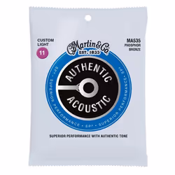 Martin MA535 - Jeu de cordes guitare acoustique - Authentic SP Phosphore bronze - Custom Light 11-52
