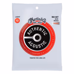 Martin MA140T - Jeu de cordes guitare acoustique - Authentic Treated - Light 12-54