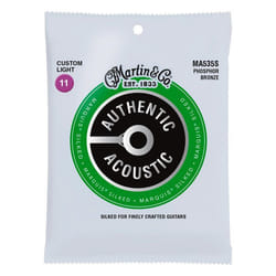 Cordes de guitare acoustique - MARTIN - MA535S - 6 cordes - Phosphore bronze - Tirant Custom Light 11-52