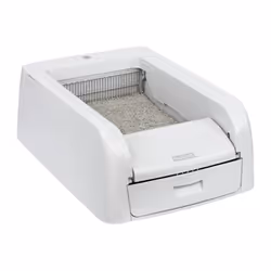 La maison de toilette SCOOPFREE(TM) CLUMPING est un dispositif autonettoyant capable d'etre indépendant jusqu'a quatre semain ...