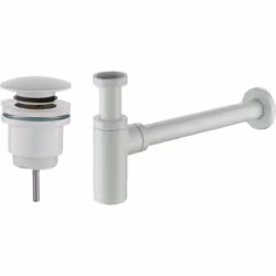 Description générale Ensemble complet de drainage Click-Clack 1 1/4" avec siphon blanc mat, conçu avec une ligne moderne et m ...