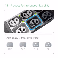 APC NetShelter Rack PDU Advanced unité de distribution d'énergie 48 sortie(s) CA 0U Noir - Vue supplémentaire 4