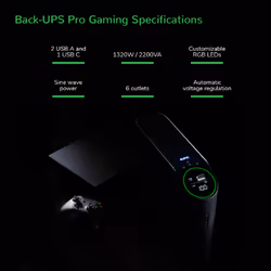 APC Back-UPS Pro BGM2200B-GR - 2200VA/1320 W, 4 prises Schuko et 2 prises C13, 3 chargeurs USB, port de données USB - Vue supplémentaire 11