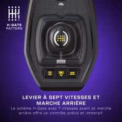 Turtle Beach Levier de vitesse et frein à main pour simulation de course VelocityOne Multi-Shift pour PC Windows, Xbox Series X|S et Xbox One – Levier 7 vitesses + marche arrière H-Gate et séquentiel, frein à main, capteurs magnétiques à effet Hall – Noir - Vue supplémentaire 7