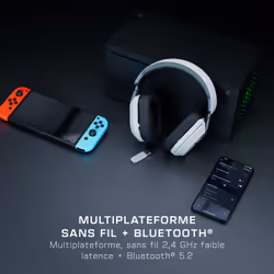Turtle Beach Casque gaming amplifié multiplateforme sans fil Stealth 600 pour Xbox Series X|S, Xbox One, PC, Nintendo Switch et mobile - Bluetooth, 80 heures de batterie et microphone antibruit – Blanc - Vue supplémentaire 8