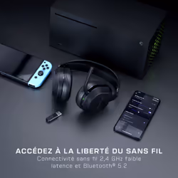 Turtle Beach Casque gaming sans fil Stealth 500 officiel pour Xbox Series X|S, Xbox One et fonctionne via Bluetooth avec les PC, la Switch et mobile - 40 heures de batterie, coussinets en mousse à mémoire de forme et microphone désactivable par basculement - Noir - Vue supplémentaire 8