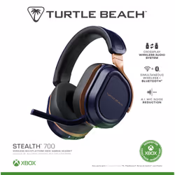 Turtle Beach Casque gaming amplifié multiplateforme sans fil Stealth 700 pour Xbox Series X|S, Xbox One, PC et mobile - Haut-parleurs 60 mm, microphone avec isolation acoustique par l'IA, Bluetooth. Batterie 80 heures – Cobalt - Vue supplémentaire 19