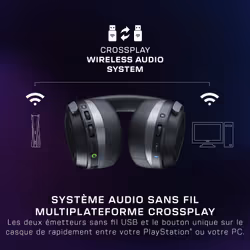 Turtle Beach Casque gaming amplifié multiplateforme sans fil Stealth 700 pour PS5, PS4, PC et mobile - Haut-parleurs 60 mm, microphone avec isolation acoustique par l'IA, Bluetooth, autonomie 80 heures, deux émetteurs - Noir - Vue supplémentaire 10