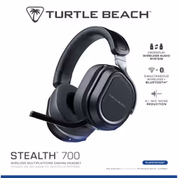Turtle Beach Casque gaming amplifié multiplateforme sans fil Stealth 700 pour PS5, PS4, PC et mobile - Haut-parleurs 60 mm, microphone avec isolation acoustique par l'IA, Bluetooth, autonomie 80 heures, deux émetteurs - Noir - Vue supplémentaire 17