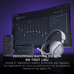 Turtle Beach Casque gaming amplifié multiplateforme sans fil Stealth 700 pour PS5, PS4, PC et mobile - Haut-parleurs 60 mm, microphone avec isolation acoustique par l'IA, Bluetooth, autonomie 80 heures, deux émetteurs - Blanc - Vue supplémentaire 10