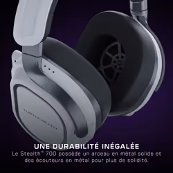 Turtle Beach Casque gaming amplifié multiplateforme sans fil Stealth 700 pour PS5, PS4, PC et mobile - Haut-parleurs 60 mm, microphone avec isolation acoustique par l'IA, Bluetooth, autonomie 80 heures, deux émetteurs - Blanc - Vue supplémentaire 13