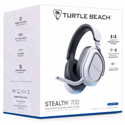 Turtle Beach Casque gaming amplifié multiplateforme sans fil Stealth 700 pour PS5, PS4, PC et mobile - Haut-parleurs 60 mm, microphone avec isolation acoustique par l'IA, Bluetooth, autonomie 80 heures, deux émetteurs - Blanc - Vue supplémentaire 17