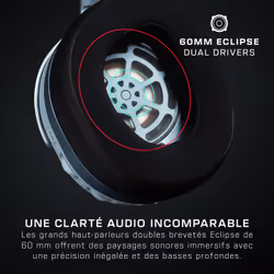 Turtle Beach Casque gaming amplifié multiplateforme sans fil Stealth 700 pour PS5, PS4, PC et mobile - Haut-parleurs 60 mm, microphone avec isolation acoustique par l'IA, Bluetooth, autonomie 80 heures, deux émetteurs - Blanc - Vue supplémentaire 8