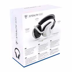 Turtle Beach Casque gaming amplifié multiplateforme sans fil Stealth 600 pour PS5, PS4, PC, Nintendo Switch et mobile - Bluetooth, 80 heures de batterie, microphone antibruit désactivable par basculement et écouteurs de 50 mm - Blanc - Vue supplémentaire 18