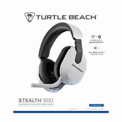 Turtle Beach Casque gaming amplifié multiplateforme sans fil Stealth 600 pour PS5, PS4, PC, Nintendo Switch et mobile - Bluetooth, 80 heures de batterie, microphone antibruit désactivable par basculement et écouteurs de 50 mm - Blanc - Vue supplémentaire 19