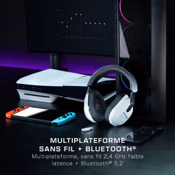 Turtle Beach Casque gaming amplifié multiplateforme sans fil Stealth 600 pour PS5, PS4, PC, Nintendo Switch et mobile - Bluetooth, 80 heures de batterie, microphone antibruit désactivable par basculement et écouteurs de 50 mm - Blanc - Vue supplémentaire 8
