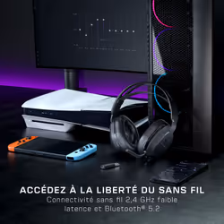 Turtle Beach Casque gaming amplifié sans fil Stealth 500 officiel pour PS5, PS4, PC, Nintendo Switch et mobile - 40 heures de batterie, Bluetooth, coussinets en mousse à mémoire de forme, microphone désactivable par basculement et préréglages d'égalisation - Noir - Vue supplémentaire 8