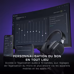 Turtle Beach Casque gaming amplifié multiplateforme sans fil Stealth 700 pour PC, PS5, PS4 et mobile - Audio 24 bits, haut-parleurs 60 mm, microphone avec isolation acoustique par l'IA, Bluetooth, autonomie de la batterie de 80 h - Noir - Vue supplémentaire 10