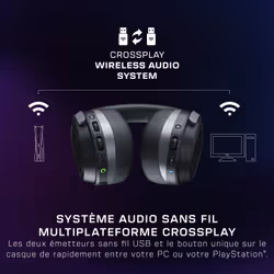 Turtle Beach Casque gaming amplifié multiplateforme sans fil Stealth 700 pour PC, PS5, PS4 et mobile - Audio 24 bits, haut-parleurs 60 mm, microphone avec isolation acoustique par l'IA, Bluetooth, autonomie de la batterie de 80 h - Noir - Vue supplémentaire 12