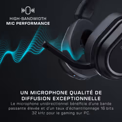 Turtle Beach Casque gaming amplifié multiplateforme sans fil Stealth 700 pour PC, PS5, PS4 et mobile - Audio 24 bits, haut-parleurs 60 mm, microphone avec isolation acoustique par l'IA, Bluetooth, autonomie de la batterie de 80 h - Noir - Vue supplémentaire 13