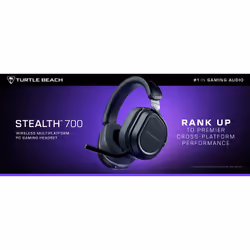 Turtle Beach Casque gaming amplifié multiplateforme sans fil Stealth 700 pour PC, PS5, PS4 et mobile - Audio 24 bits, haut-parleurs 60 mm, microphone avec isolation acoustique par l'IA, Bluetooth, autonomie de la batterie de 80 h - Noir - Vue supplémentaire 20