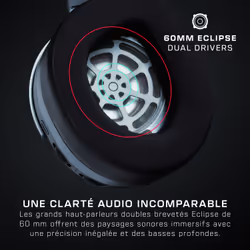 Turtle Beach Casque gaming amplifié multiplateforme sans fil Stealth 700 pour PC, PS5, PS4 et mobile - Audio 24 bits, haut-parleurs 60 mm, microphone avec isolation acoustique par l'IA, Bluetooth, autonomie de la batterie de 80 h - Noir - Vue supplémentaire 9