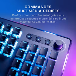 Turtle Beach Vulcan II Max - Clavier gaming PC optique et mécanique, touches rétro-éclairées RGB personnalisables et repose-poignet, Smart Keys, interrupteurs Titan II linéaires et fluides, plaque en aluminium, durabilité 200 millions de frappes - Noir - Vue supplémentaire 9