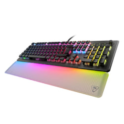 Turtle Beach Vulcan II Max - Clavier gaming PC optique et mécanique, touches rétro-éclairées RGB personnalisables et repose-poignet, Smart Keys, interrupteurs Titan II linéaires et fluides, plaque en aluminium, durabilité 200 millions de frappes - Noir