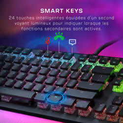 Turtle Beach Vulcan II Max - Clavier gaming PC optique et mécanique, touches rétro-éclairées RGB personnalisables et repose-poignet, Smart Keys, interrupteurs Titan II linéaires et fluides, plaque en aluminium, durabilité 200 millions de frappes - Noir - Vue supplémentaire 7