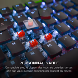 Turtle Beach Vulcan II - Clavier gaming PC taille standard, interrupteurs mécaniques TITAN II, touches rétro-éclairées RGB personnalisables, repose-poignets amovible, commandes multimédia, plaque supérieure en aluminium, pavé numérique - Noir - Vue supplémentaire 10