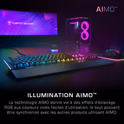 Turtle Beach Vulcan II - Clavier gaming PC taille standard, interrupteurs mécaniques TITAN II, touches rétro-éclairées RGB personnalisables, repose-poignets amovible, commandes multimédia, plaque supérieure en aluminium, pavé numérique - Noir - Vue supplémentaire 11