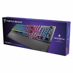 Turtle Beach Vulcan II - Clavier gaming PC taille standard, interrupteurs mécaniques TITAN II, touches rétro-éclairées RGB personnalisables, repose-poignets amovible, commandes multimédia, plaque supérieure en aluminium, pavé numérique - Noir - Vue supplémentaire 12
